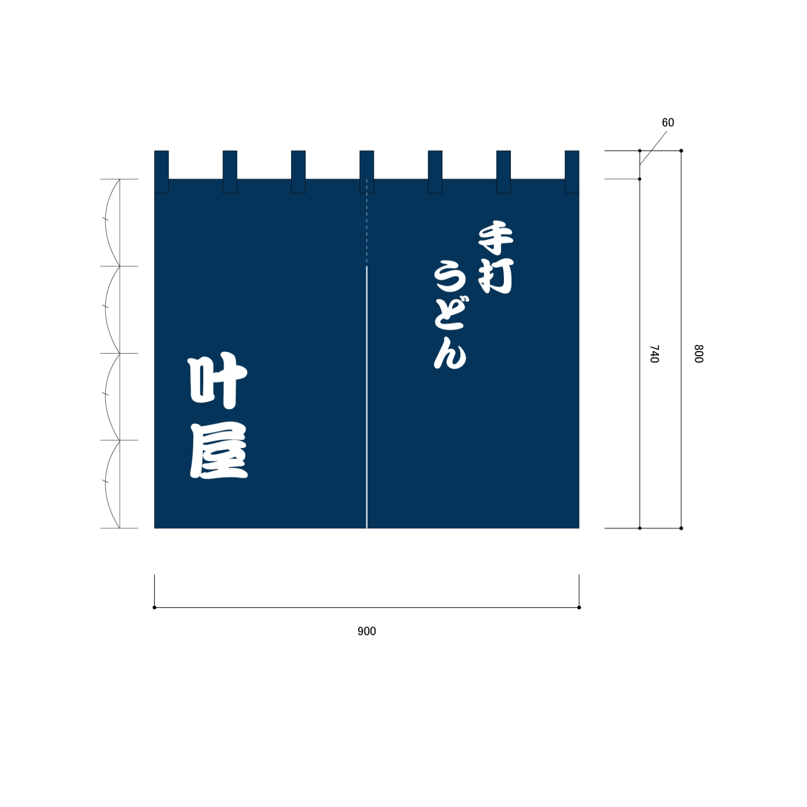 手打ちうどんののれん