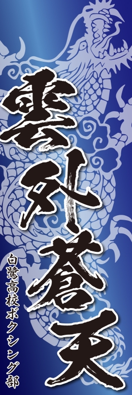 四字熟語 雲外蒼天 （T13-02782）」の のぼり デザインサンプル